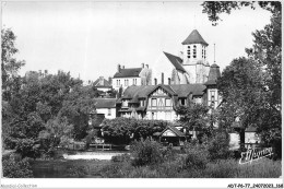 ADTP6-77-0553 - MONTIGNY-SUR-LOING - L'église Et La Vanne Rouge  - Fontainebleau