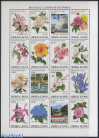 Sierra Leone 1991 Botanic Garden Kyoto 16v M/s, Mint NH, Nature - Flowers & Plants - Gardens - Orchids - Other & Unclassified
