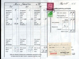 LEYSIN Suisse Taxe De Séjour Sur Facture Du Sanatorium Du Mont-Blanc Kurtaxe Fiscal Fiscaux Kurtaxe - Revenue Stamps