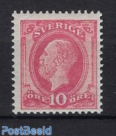 Sweden 1886 King Oscar II 1v, With Blue Posthorn On Reverse Side, Unused (hinged) - Ungebraucht