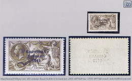 Ireland 1927-28 Wide Date Saorstát 3-line Overprint On 2/6d Brown, Fresh Mint, Lightly Hinged - Nuovi