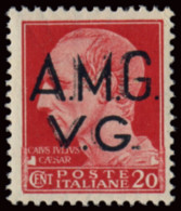 ITALY ITALIA VENEZIA GIULIA 1945 20 C. DOPPIA SOPRASTAMPA (Sass. 3e) INTEGRO ** OFFERTA - Ungebraucht