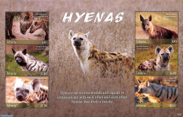 Liberia 2017 Hyenas 6v M/s, Mint NH, Nature - Animals (others & Mixed) - Wild Mammals - Autres & Non Classés