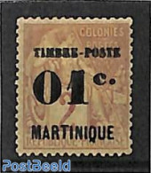 Martinique 1891 Overprint 1v, Unused (hinged) - Other & Unclassified