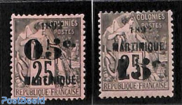 Martinique 1892 Overprints 2v, Unused (hinged) - Other & Unclassified