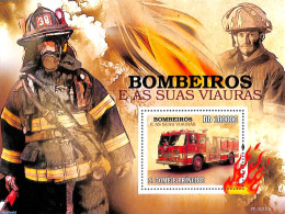 Sao Tome/Principe 2010 Fire Fighters S/s, Mint NH, Transport - Fire Fighters & Prevention - Bombero