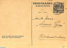 Netherlands Indies 1940 Postcard From Medan To Batavia, Used Postal Stationary - Other & Unclassified