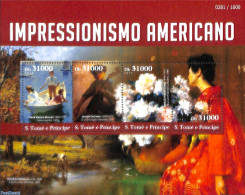 Sao Tome/Principe 2015 American Impressionists 4v M/s, Mint NH, Transport - Ships And Boats - Art - Modern Art (1850-p.. - Barcos