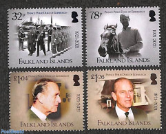 Falkland Islands 2021 Prince Philip 4v, Mint NH, History - Nature - Transport - Kings & Queens (Royalty) - Horses - Sh.. - Royalties, Royals