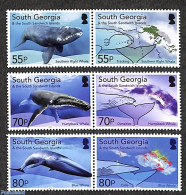 South Georgia / Falklands Dep. 2021 Whales, Ecosystems 6v (3x[:]), Mint NH, Nature - Various - Sea Mammals - Maps - Geographie