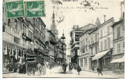 CPA Voyagé 1915 ? * ANGOULÊME Rue Marengo ( Très Animée Attelage Calèche Boulanger ? Rue St Ausone) S.J.S. Editeur - Angouleme