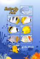 Nevis 2021 Butterfly Fish 8v M/s, Mint NH, Nature - Fish - Peces