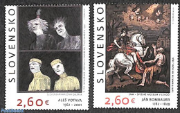 Slovakia 2022 Paintings 2v, Mint NH, Nature - Horses - Art - Paintings - Unused Stamps