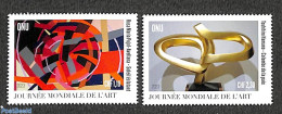 United Nations, Geneva 2023 World Art Day 2v, Mint NH, Art - Modern Art (1850-present) - Paintings - Sculpture - Beeldhouwkunst