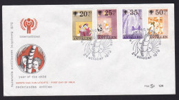 Dutch Antilles: FDC First Day Cover, 1979, 4 Charity Stamps, Youth Care, Children, Child (minor Crease) - Curaçao, Antille Olandesi, Aruba