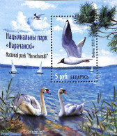 Belarus 2023 Narachanski Park S/s, Mint NH, Nature - Transport - Birds - Ships And Boats - Ships