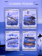 Central Africa 2019 Fishing 4v M/s, Mint NH, Nature - Fish - Fishing - Vissen