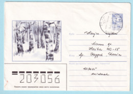 USSR 1987.0216. Winter Forest. Prestamped Cover, Used - 1980-91