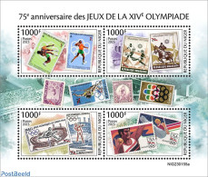 Niger 2023 Games Of The XIV Olympiad, Mint NH, Nature - Sport - Horses - Football - Olympic Games - Stamps On Stamps - Stamps On Stamps