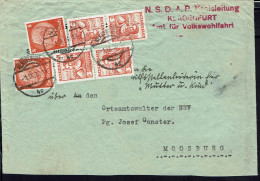 Allemagne. 1938. Parti National Socialiste Des Travailleurs Allemand. Affranchissement Mixte Sur Enveloppe Pour Moosburg - Covers & Documents