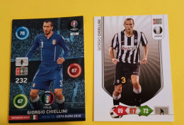 Giorgio Chiellini 2 Card Euro 2016/calciatori Adrenalyn 2010.11 - Italiaanse Uitgave