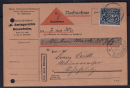 Nachnahme Altdeutschland Bayern Dienst EF 20 Brief Paketkarte Rosenheim Nach - Enteros Postales