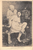 ILLUSTRATEUR - EAU FORTE - "JEUNE FILLE APRES SON BAIN" - FEMME -NU FEMININ  - 1900-1949