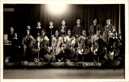 CP Carte Photo D'époque Photographie Vintage Groupe Musique Violoncelle Musicien - Paare