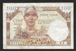 FRANCE - TRESOR PUBLIC - 100 FRANCS VALABLE EN ALLEMAGNE - SERIE F.1 EN - BILLET USé MAIS SANS DEFAUTS - 1955-1963 Trésor Public