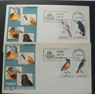 ESPAÑA 1985 - SPD - FDC - PAJAROS - AVES - EDIFIL 2820/2823 - FDC