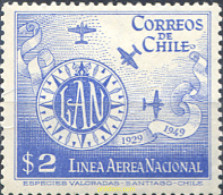 728538 HINGED CHILE 1949 LAN - LINEA AEREA NACIONAL - Chile