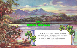 R614835 A. 1726. For Luck And Good Wishes. An Irish Lake With Shamrocks Nestling - World