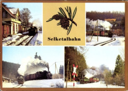 CPA Dampflokomotive, Selketalbahn, Winter, Straßberg, Harzgerode, Alexisbad - Treinen