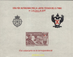 729776 MNH ESPAÑA. Emisiones Locales Patrióticas 1938 EMISIÓN POR LA JUNTA TÉCNICA DEL ESTADO 7-ENERO-1938. PRO REQUETÉ - Emissions Nationalistes