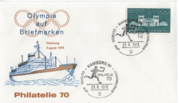 Germany Deutschland 1970 FDC Olympischen Spiele Olympic Games Munchen 1972, Ship Schiff, Canceled In Hamburg - 1961-1970