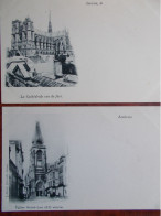 80 - AMIENS - Eglise Saint-Leu / La Cathédrale Prise De Face. (Lot De 2 Cartes Précurseur) - Amiens