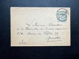 5c SAGE SUR ENTIER  ENVELOPPE / LYON POUR GRENOBLE  / LSC / 1895 - Andere & Zonder Classificatie