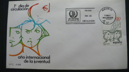 ESPAÑA 1985 - SPD - FDC - AÑO INTERNACIONAL DE LA JUVENTUD - EDIFIL 2787 - FDC