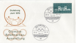 Germany Deutschland 1970 FDC Olympischen Spiele Olympic Games Munchen 1972, Fencing, Canceled In Duisburg - 1961-1970