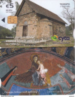 CYPRUS - Unesco World Heritage Sites In Cyprus/Panagia Asinou-wall Painting, Tirage %75000, 04/12, Used - Chipre