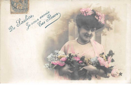 21 - N°150413 - Sanlieu - Femme Avec Bouquet De Fleurs - Saulieu