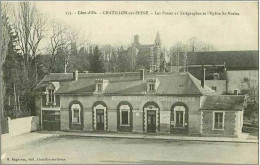 21.CHATILLON SUR SEINE.LES POSTES ET TELEGRAPHES ET L'EGLISE ST VORLES - Chatillon Sur Seine