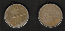 U.S.A.   1973 NORTH CENTRAL AIRLINES SILVER ANNIVERSARY MEDAL WITH CHAIN RING (CONDITION AS PER SCAN) (T-194) - Firma's