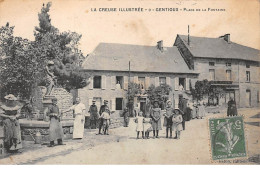 23 - N°74162 - GENTIOUX - Place De La Fontaine - Autres & Non Classés