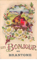 24 - SAN62718 - BRANTOME - Un Bonjour - Oiseaux - Nid - Fleurs - Brantome