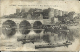 ANGERS , Vue Générale Sur Le Pont De La Basse-Chaîne Et Le Château , 1915 + Cachet " COMMISSAIRE MILITAIRE " , µ - Angers