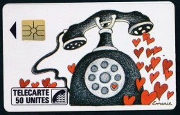 Télécartes France - Publiques N° Phonecote F7 - Cartes DArt - Téléphone Et Coeurs - 1987