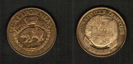 U.S.A.   DOWNIEVILLE CALIFORNIA LIONS CLUB BI-CENTENNIAL TOKEN (CONDITION AS PER SCAN) (T-196) - Professionali/Di Società