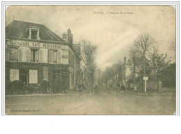 28.DREUX.L'AVENUE DE LA GARE.HOTEL DE LA GARE.CAFE.COINS ARRONDIS - Dreux