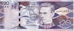 BILLETE DE BARBADOS DE 20 DOLLARS DEL AÑO 2017 EN CALIDAD EBC (XF)  (BANKNOTE) - Barbados (Barbuda)